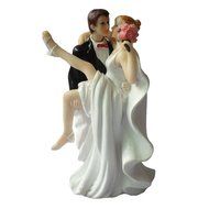 Homanda&reg; A Romantic Dip Dancing Bride and Groom Couple Figurine Wedding Decoration Cake Topper