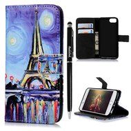 iPhone 7 Case (4.7 inch) - Wallet Folio Flip Premuim PU Leather Case Colorful Print Design with Stand Magnetic... N53