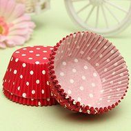 100pcs Red Polka Dot Muffin Cupcake Paper Liners Cups