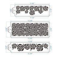 ART Kitchenware 3pcs/set Rose Flower Wedding Stencil for Cake Side Decoration Plastic Cake Border Decorating Template...