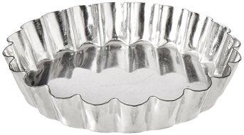 SCI Scandicrafts Fluted Tart/Quiche Mold, Fixed Bottom 4-5/8-inch Diameter, Tinplate