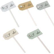 Paper Star I do Cake Topper Cupcake Pick Wedding Party Decor Pack of 10 - Beige N6