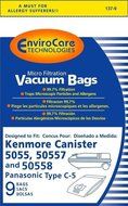 Vacuum Parts &amp; Accessories Sears Kenmore Vacuum Bags 5055/50558/50557 Panasonic C-5 Pkg of 9 Bags