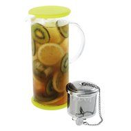 FORLIFE LUCENT Glass Iced Tea Jug with Capsule Infuser, 48-Ounce, Charcoal N9