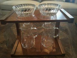 Bamboo Pour Over Coffee Stand for Use with V60 Glass Dripper (Double) N3