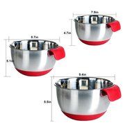 Stainless Steel Kitchen Mixing Bowls Utensils with Handle and Spout, Set of 3 N2