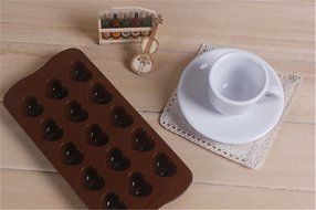 HAKSEN Mini 15-Heart Shape Silicone Ice Cube / Chocolate / Cake Mould N4