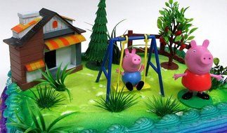 PEPPA PIG 12 Piece Birthday CAKE Topper Set, Featuring Peppa Pig and George Pig, Decorative Themed Accessories...