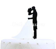 Bridal Couple Silhouette Acrylic Cake Topper