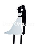 Bridal Couple Silhouette Acrylic Cake Topper N2