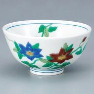 Japanese Rice Bowl Clematis KUTANI YAKI(ware)