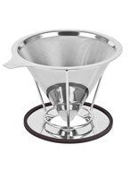 Sykting Pour Over Coffee Filter Cone Stainless Steel Dripper and Scoop with Bag Clip Set Reusable Double Layer... N2