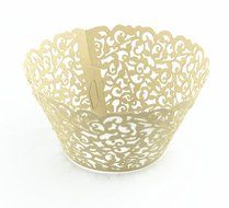 Yansanido 12 set pink Filigree Artistic Bake Little Vine Lace Laser Cut Cupcake Wrapper Cup Muffin Case Trays... N39