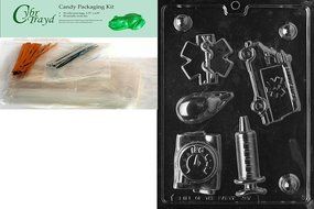 Cybrtrayd J087 EMS Kit Chocolate Candy Mold with Exclusive Cybrtrayd Copyrighted Chocolate Molding Instructions N5