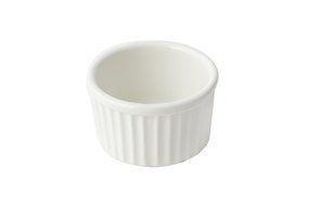 Bon Chef 9038 Aluminum Fluted Ramekin, 5 oz Capacity, 3-1/2" Diameter, Sandstone White (Pack of 24) N2