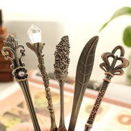 Awakingdemi 6pcs/Set Kitchen Dining Bar Nostalgic Vintage Royal Style Metal Carved Coffee Spoons and Fork for... N9