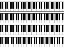 Piano Keys / Keyboard - Edible Icing Cake Side Strips / Ribbons 4 strips of 25cm x 4.5 cm (approx) (5 - 10 BUSINESS...