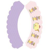 Vintage Tea Party Supplies, Lavender, Pink Cupcake Wrapper Decorations, Confetti Couture, 36 Wraps