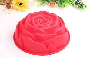 Large Rose Shaped Bread Pie Flan Tart Birthday Party Cake Silicone Mold Chocolate Bakeware Decorating Dessert... N7