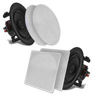 Pyle Ceiling Speakers - Stereo Home Theater Speakers - in Wall Speakers Flush Mount - 5.25-Inch White 150 Watt... N11