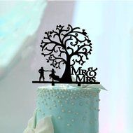 Ecape Sweet Heart Wedding Cake Topper Bride and Groom Bridal Cake Toppers Couple Cake Toppers with Art Words Mr... N13