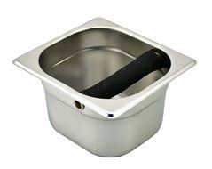 Expresso Stainless Steel Knock Box Set with Wood Holder N7