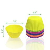 Silicone Muffin Pans, JamHoo 12 Cup Premium Large Cupcake Pan &amp; 12 Reusable Vibrant Muffin Molds / Baking Cups...