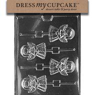 Dress My Cupcake Chocolate Candy Mold, Angel with Wings Lollipop, Christmas