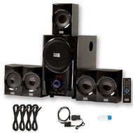 Acoustic Audio AA5160 Home 5.1 Speaker System with USB Bluetooth Optical Input FM and 4 Ext. Cables