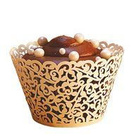 Filigree Regular Cupcake Wrapper, White, 12 pack N6