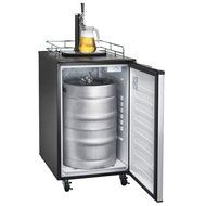 Versonel VSL155TDSS Freestanding Full Keg Kegerator Beer Fridge Dispenser LCD Temp, Black/Stainless Steel N2