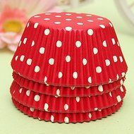 100pcs Red Polka Dot Muffin Cupcake Paper Liners Cups N2
