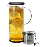 FORLIFE LUCENT Glass Iced Tea Jug with Capsule Infuser, 48-Ounce, Charcoal N11
