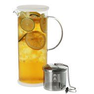 FORLIFE LUCENT Glass Iced Tea Jug with Capsule Infuser, 48-Ounce, Charcoal N14