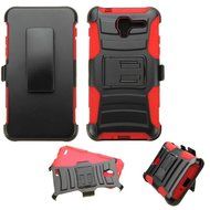 Asmyna Cell Phone Case for Kyocera C6743, Kyocera C6742 - Retail Packaging - Black/Red N2