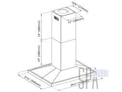 Blue Ocean 30" RH02I Stainless Steel Island Mount Kitchen Range Hood