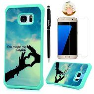 Badalink Galaxy S7 Edge Case Shockproof Drop Protection TPU Bumper Frame + Colorful Painting Hard PC Protective... N26