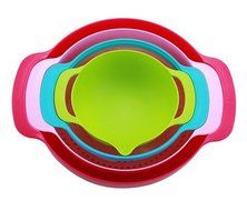 ASIBT 10 Piece Compact Mixing Bowls, Food Prep and Measuring Nesting Set, Multi-Color