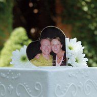Hortense B. Hewitt Wedding Accessories Heart Shape Photo Cake Top, 4 by 4-Inch