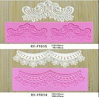 Anyana 2 pcs Silicon Fondant Mould Lace Cupcake Wrapper Wedding Cake Deco Sugarcraft Gum Pastry Tool Kitchen Tool...