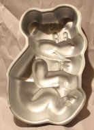 Vintage Wilton 508-477 Mini Teddy Bear Cake Pan 9in x 5.5in x 1.5in N2