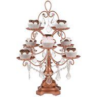 &#039;Madeleine Collection&#039; 12 Piece Cupcake Stand, Dessert Display Tower with Crystal Dangles (White) N14