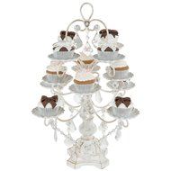 &#039;Madeleine Collection&#039; 12 Piece Cupcake Stand, Dessert Display Tower with Crystal Dangles (White) N16