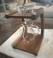 Bamboo Pour Over Coffee Stand for Use with V60 Glass Dripper (Double) N4