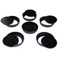 Stately Kitchen's Commercial Grade Non Stick Removable Bottom 5 Inch Mini Quiche Pans / Mini Tart Pans (6 - Pack)