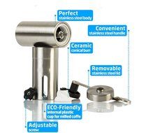 Fly Skyline Stainless Steel Manual Coffee Grinder Perfect Coffee Grinder for French Press, Espresso or as a Spice... N7
