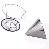 Ziselu Stainless Steel Pour Over Coffee Maker, Filter Cone and Holder, Micro Filter Coffee Dripper and Coffee... N5