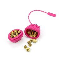 2pcs Silicone Mini Owl Tea Bag,Ezeso Reusable Tea Filter Infuser Strainer for Coffee Herb Punch (Red + Grey) N18