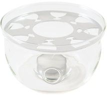 Borosilicate Glass Teapot Warmer with Resting Plate, 4 Inch
