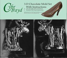 Cybrtrayd A301AB Moose Chocolate Candy Mold Kit with 2 Molds and 3D Chocolate Instructions